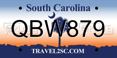 QBW879 South Carolina License Plate