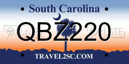 QBZ220 South Carolina License Plate