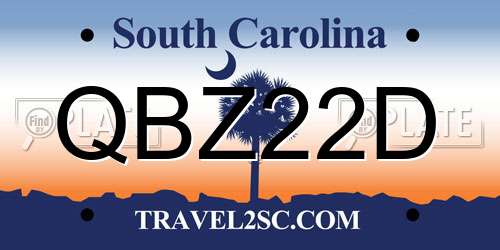 QBZ22D South Carolina License Plate
