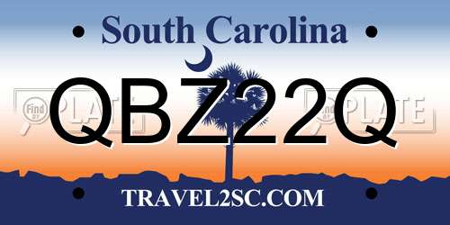 QBZ22Q South Carolina License Plate