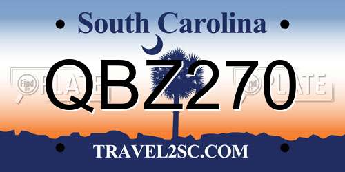 QBZ270 South Carolina License Plate