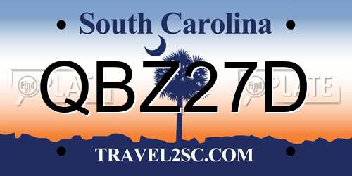 QBZ27D South Carolina License Plate