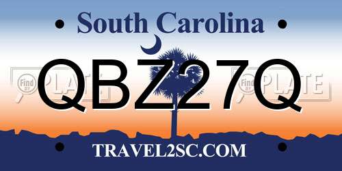 QBZ27Q South Carolina License Plate