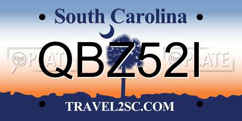 QBZ52I South Carolina License Plate