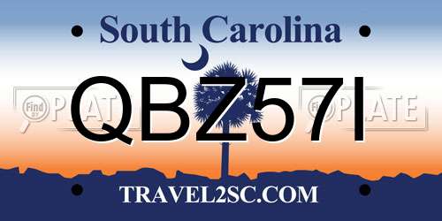 QBZ57I South Carolina License Plate