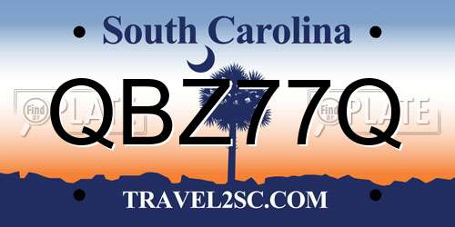QBZ77Q South Carolina License Plate