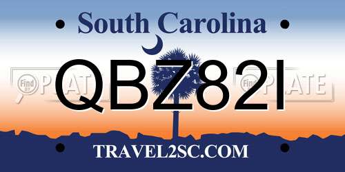 QBZ82I South Carolina License Plate
