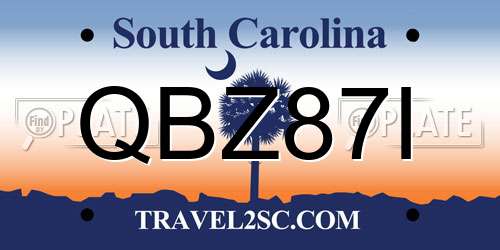 QBZ87I South Carolina License Plate