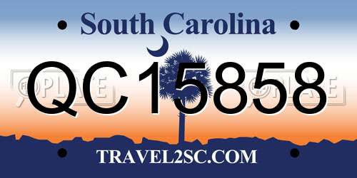 QC15858 South Carolina License Plate