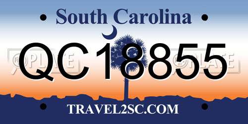QC18855 South Carolina License Plate