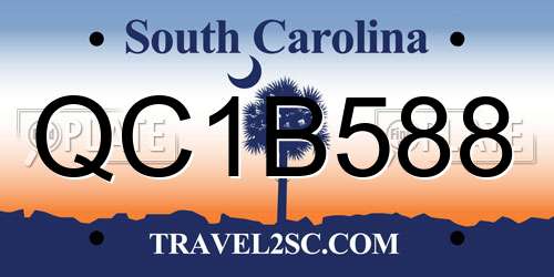 QC1B588 South Carolina License Plate
