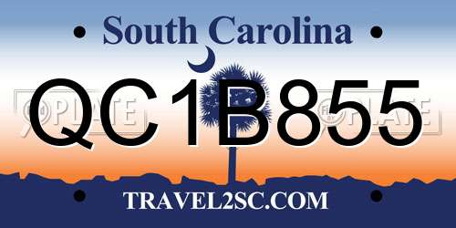 QC1B855 South Carolina License Plate