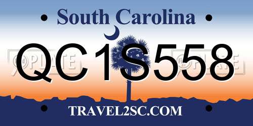 QC1S558 South Carolina License Plate