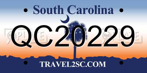QC20229 South Carolina License Plate