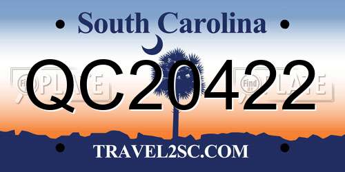 QC20422 South Carolina License Plate