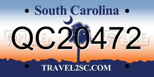 QC20472 South Carolina License Plate