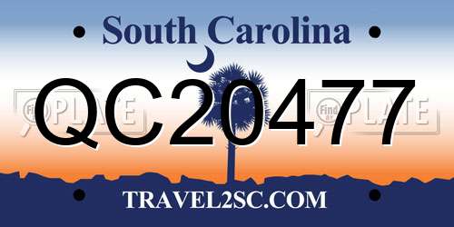 QC20477 South Carolina License Plate