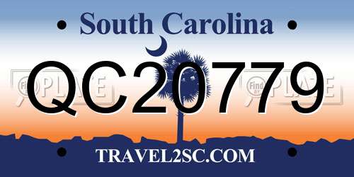QC20779 South Carolina License Plate