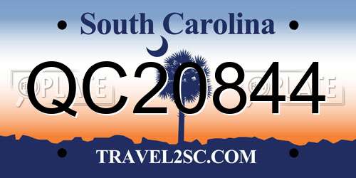 QC20844 South Carolina License Plate