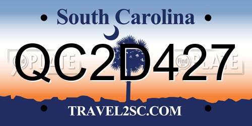 QC2D427 South Carolina License Plate