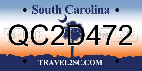 QC2D472 South Carolina License Plate