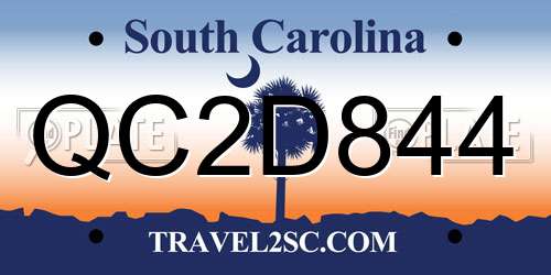 QC2D844 South Carolina License Plate