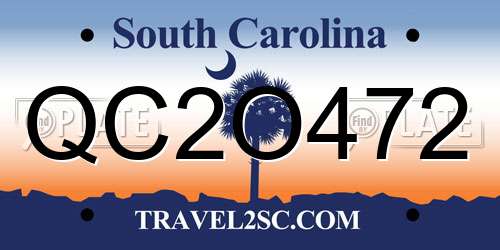 QC2O472 South Carolina License Plate