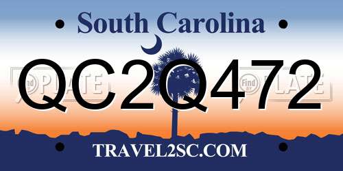 QC2Q472 South Carolina License Plate