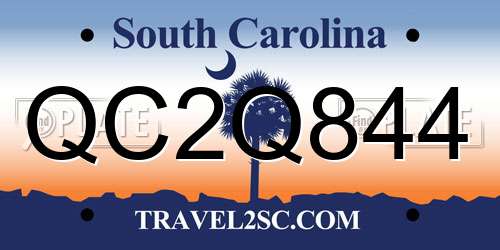 QC2Q844 South Carolina License Plate