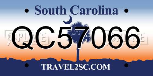 QC57066 South Carolina License Plate