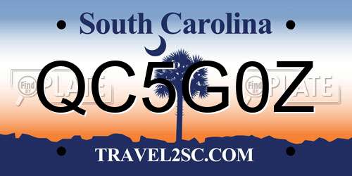 QC5G0Z South Carolina License Plate