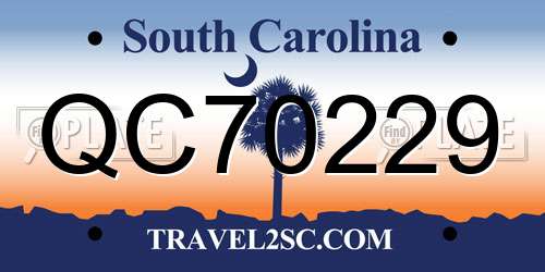 QC70229 South Carolina License Plate