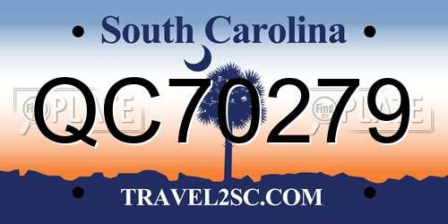 QC70279 South Carolina License Plate