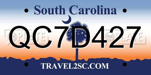QC7D427 South Carolina License Plate