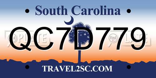 QC7D779 South Carolina License Plate