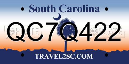 QC7Q422 South Carolina License Plate