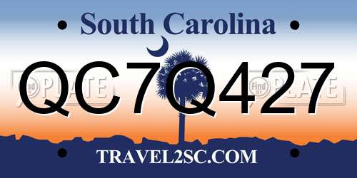 QC7Q427 South Carolina License Plate
