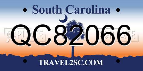 QC82066 South Carolina License Plate
