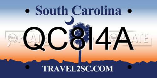 QC8I4A South Carolina License Plate
