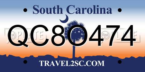 QC8O474 South Carolina License Plate