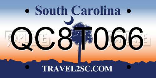 QC8T066 South Carolina License Plate