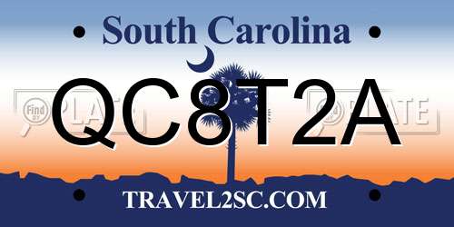 QC8T2A South Carolina License Plate