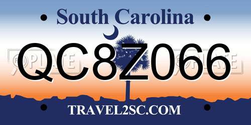 QC8Z066 South Carolina License Plate