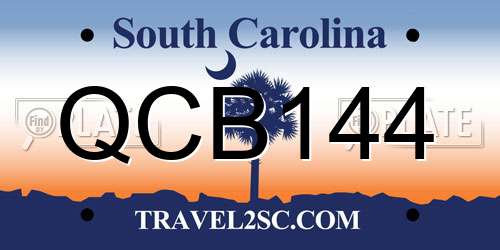 QCB144 South Carolina License Plate