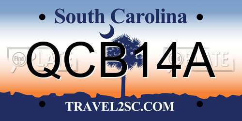 QCB14A South Carolina License Plate