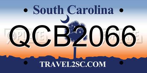 QCB2066 South Carolina License Plate