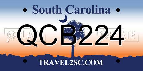 QCB224 South Carolina License Plate