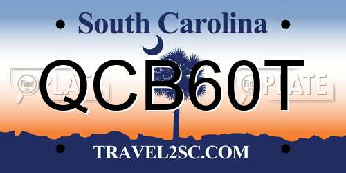 QCB60T South Carolina License Plate
