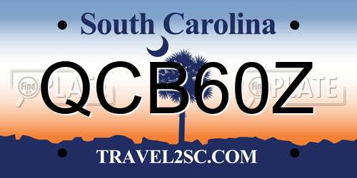 QCB60Z South Carolina License Plate