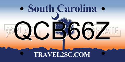 QCB66Z South Carolina License Plate